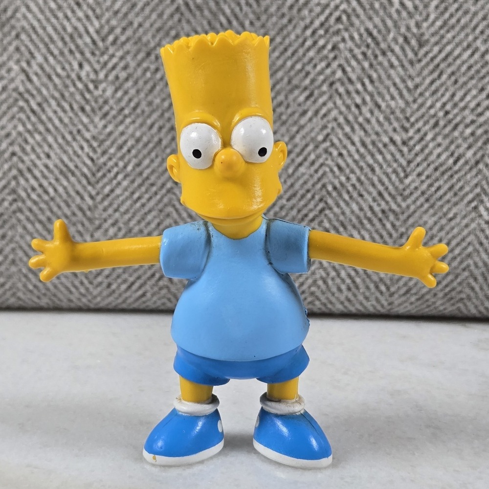 Rare‎ Vintage Bart Simpson Blue Shirt PVC Figure Toy 1990 Jesco The Simpsons